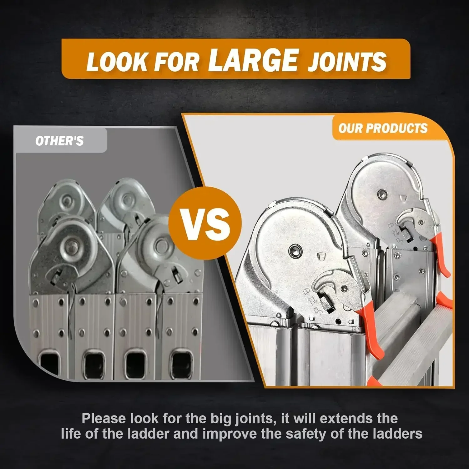 Soctone Ladder, A Frame 5 Step Aluminum Ladder Extension Ladder, 19 Ft Muti Position Ladder & Removable Tool Tray with Stabilize