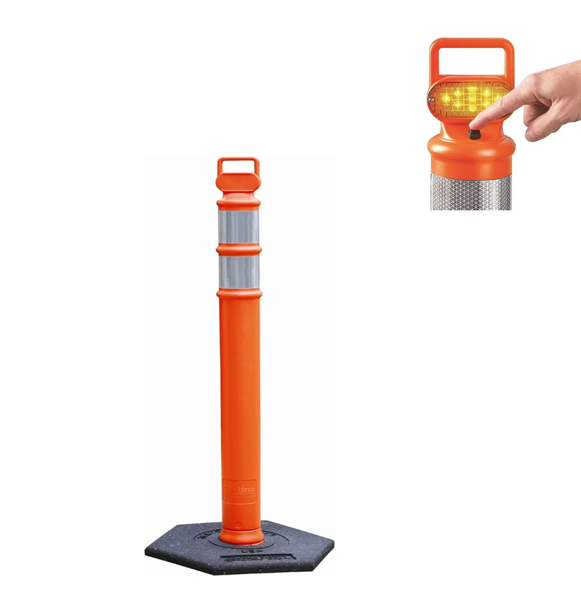 

Amazon Hot Solar Energy Traffic Safety Delineator Flexible delin post Reflective Durable PE Traffic Safety Cones Delineator Post