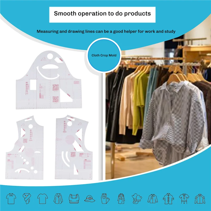 AF91-1:1 Fashion Cloth Design Ruler Crop Mold School Student Teaching Apparel Drawing Template Garment Prototype Ruler