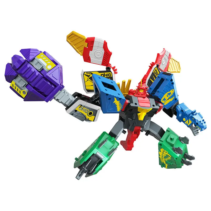 2025 جديد 5 في 1 مزيج تحويل روبوت ديناصور بطاقة لعبة عمل الشكل التحول نموذج ألعاب أطفال هدية الطفل