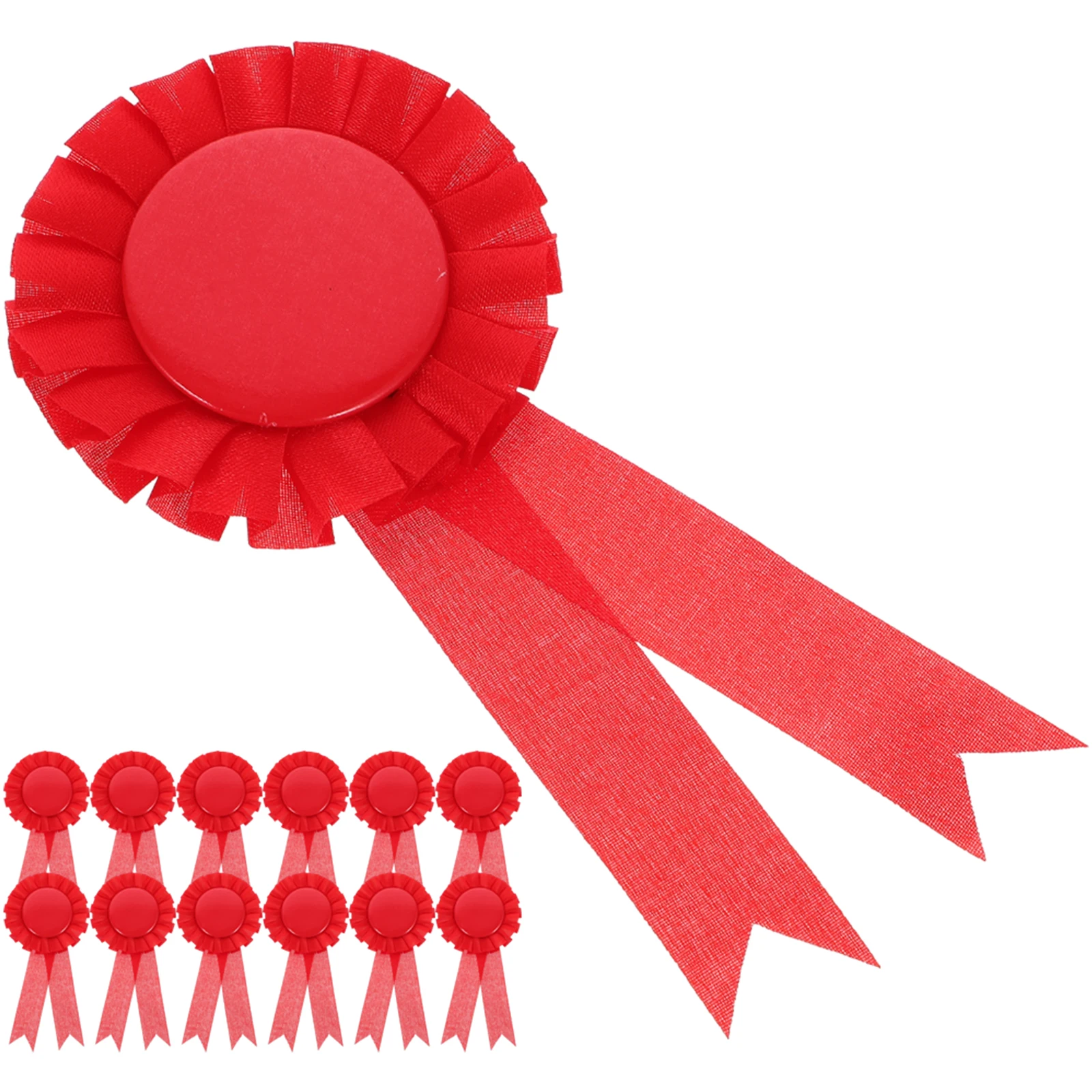

20pcs Blank Badge Ribbon Awards Lapel Red Tinplate DIY Decorative Handicraft Creative Pin Name Badge Party Supplies