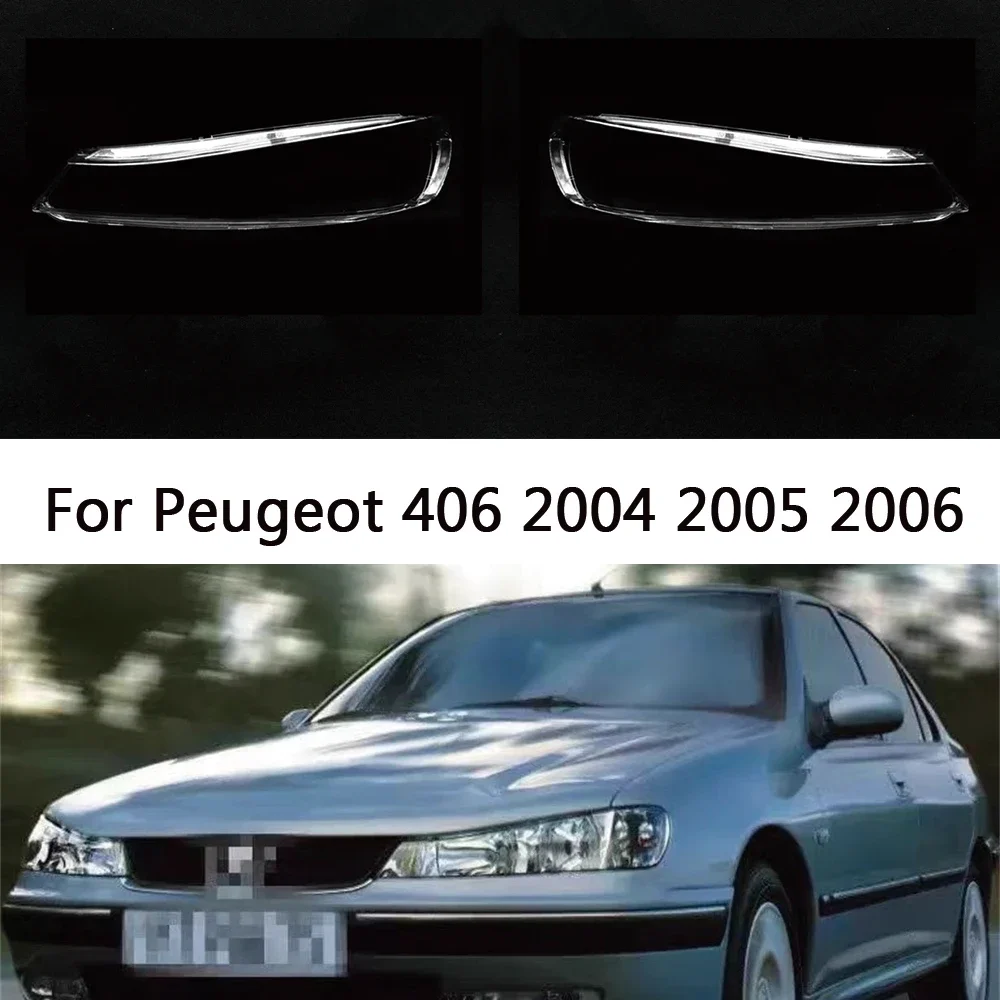 

HTTCCY For Peugeot 406 2004 2005 2006 front Car Headlight Cover Lens Shell Glass Lampcover Lampshade Headlamp Light