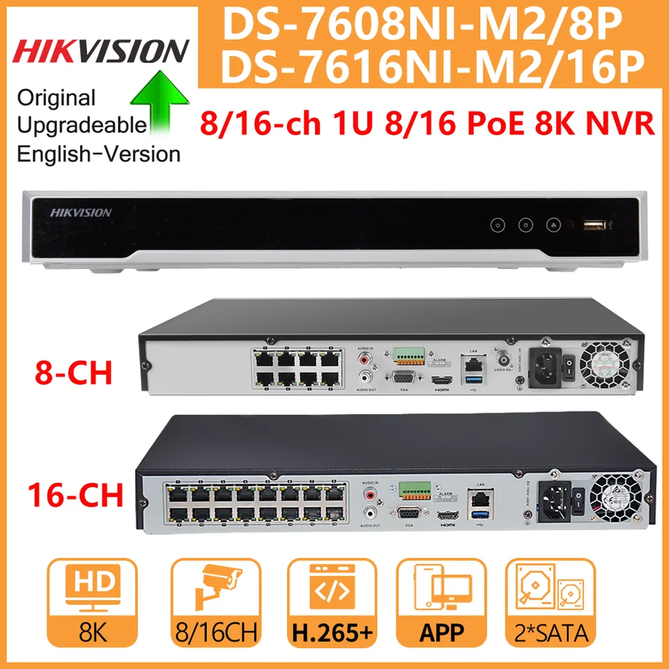 8K PoE NVR 8/16CH Hikvision DS-7608NI-M2/8P