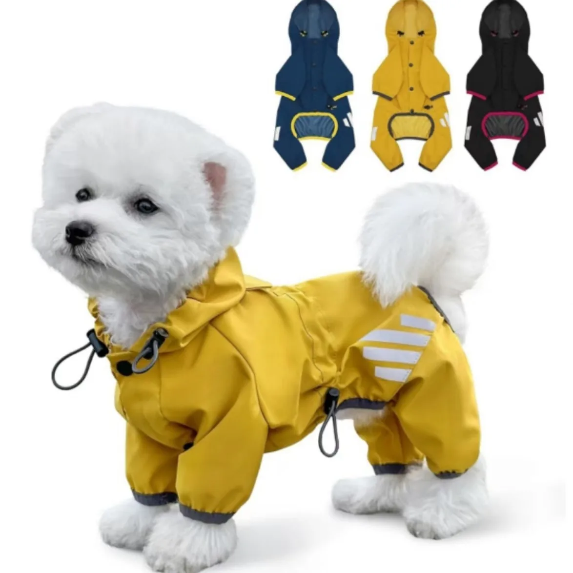 

Hot Sale New Dog Raincoat Fully Surrounded Four-legged Waterproof Dirty Raincoat Hooded Dog Raincoat