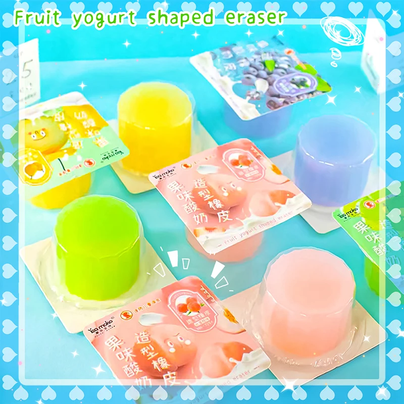 Imagem -03 - Cute Fruit Jelly Shape Eraser Papelaria Kawaii para a Escola de Volta às Aulas Artigos de Borracha Papelaria Estética