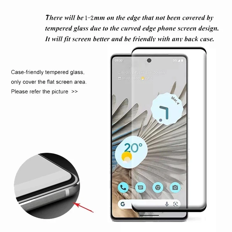 2in1 Tempered Glass for Google Pixel 7 Pro Camera Lens Screen Protector for Google Pixel 7a Pixel 8 Pro Lens Protective Glass