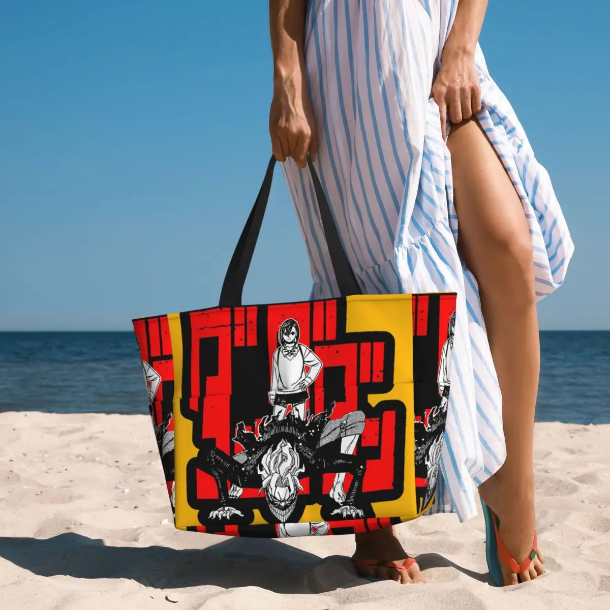 

Dandadan Anime Manga Beach Tote Bag Sport Gym Yoga Duffle Large Tote Bag Women Travel Bag Fitness bag