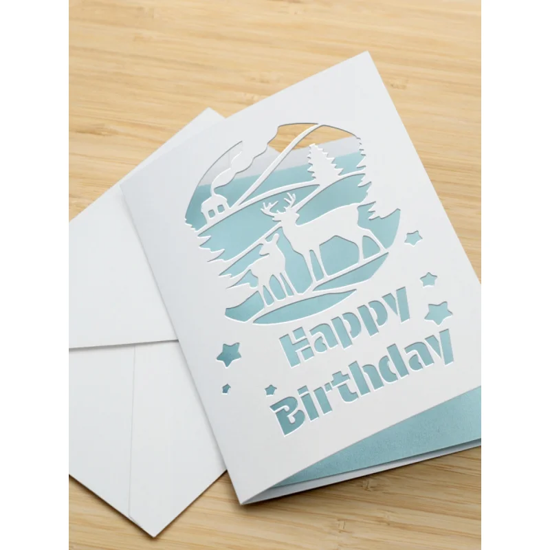 

Для Tuozhu перламутрово-белый набор поздравительных открыток, лазерная гравировка и резка, подарок на день рождения своими руками