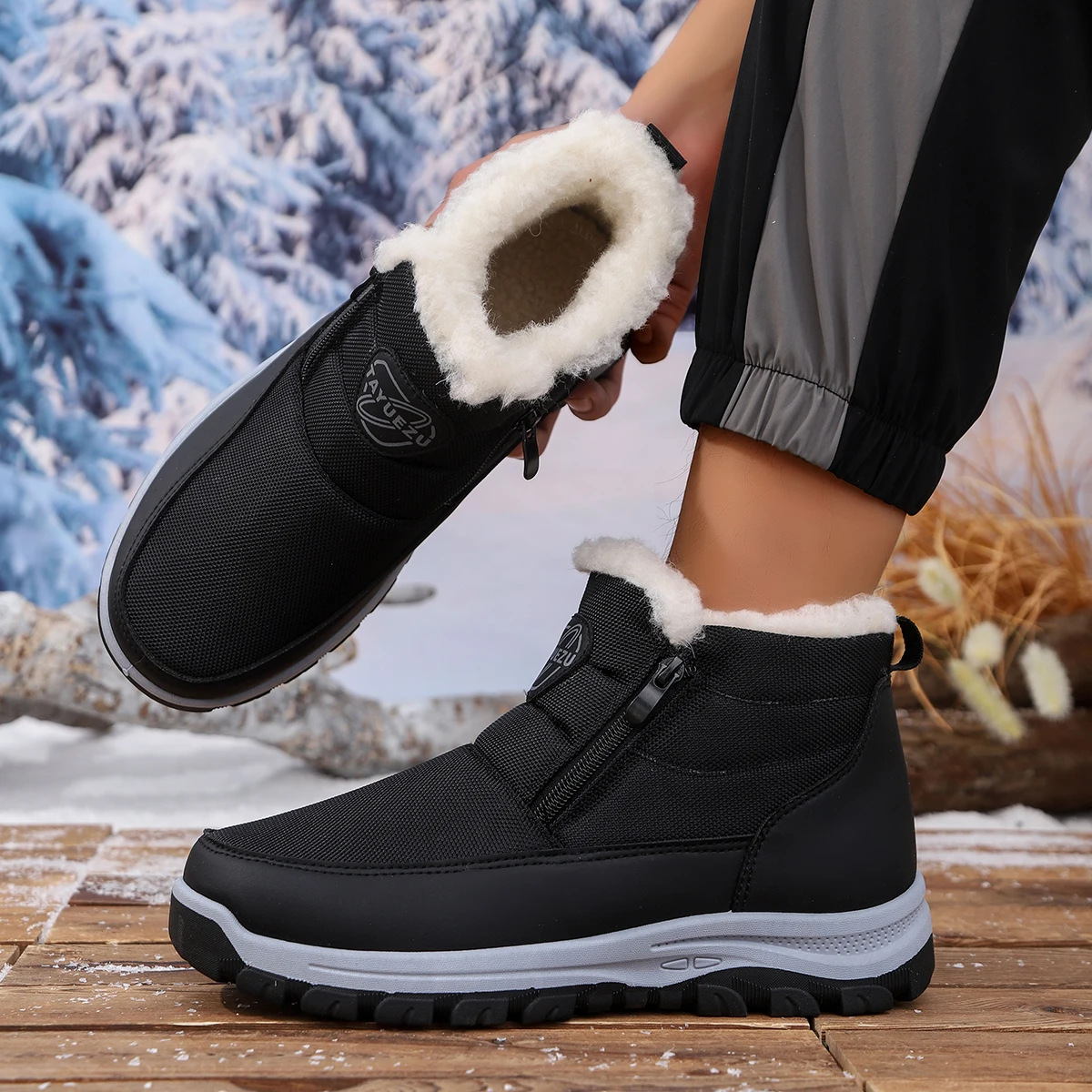 

2025 Winter New Men's Warm Cotton Shoes Comfortable Cold-proof Warm and Skid-resistant Durable Outsole Free Shipping Men's Shoes