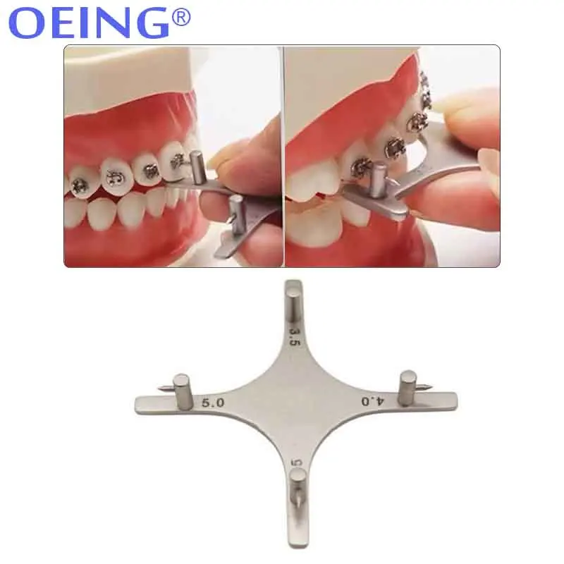 OEING 1Pc Dental Orthodontic Bracket Positioner Dentist Instrument Gauge Stainless Steel Rod Star Gauge Height Bracket Locator