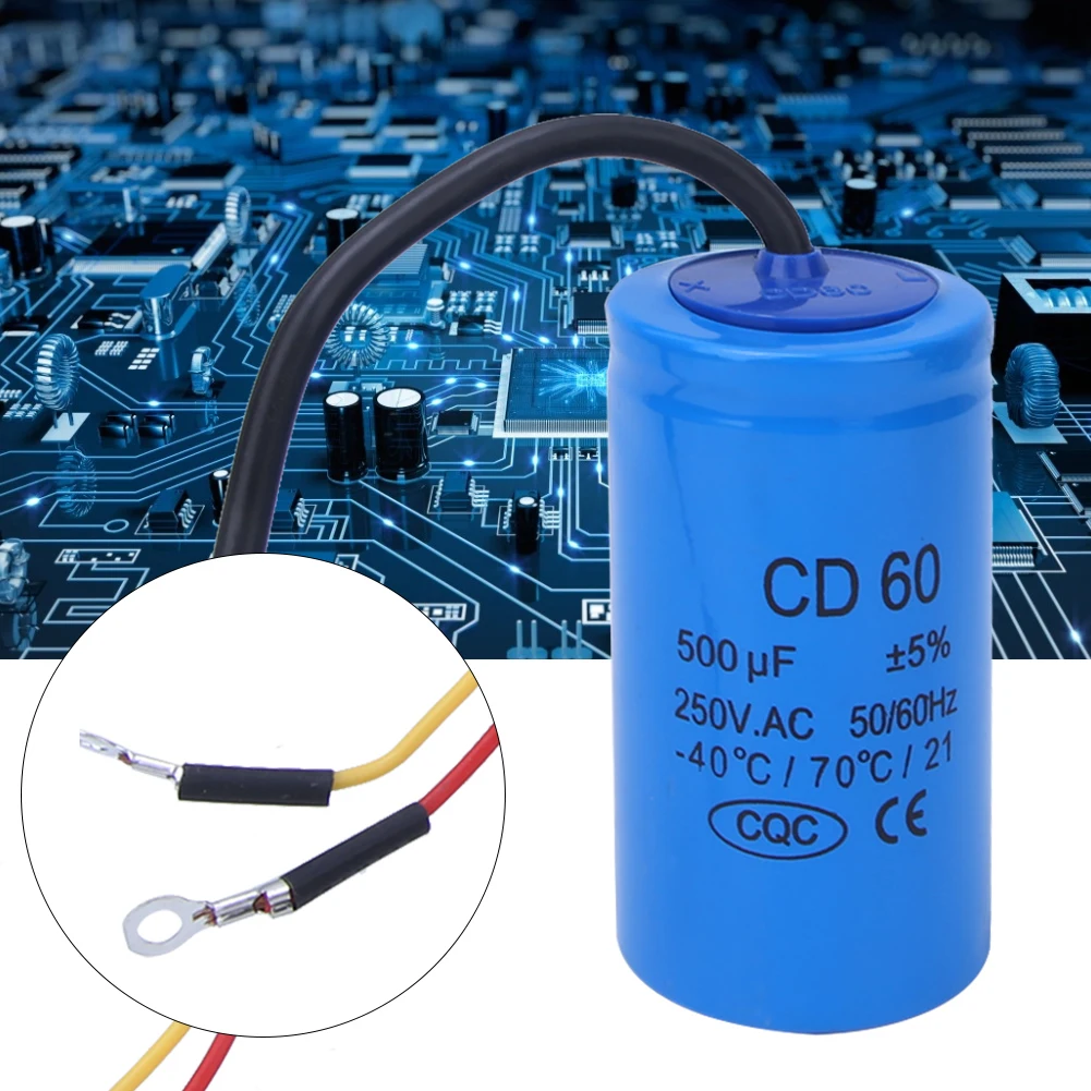 Capacitor de Partida CD60 250VAC 500uf -40 ° C/70 ° Capacitor à Prova de Explosão C/21