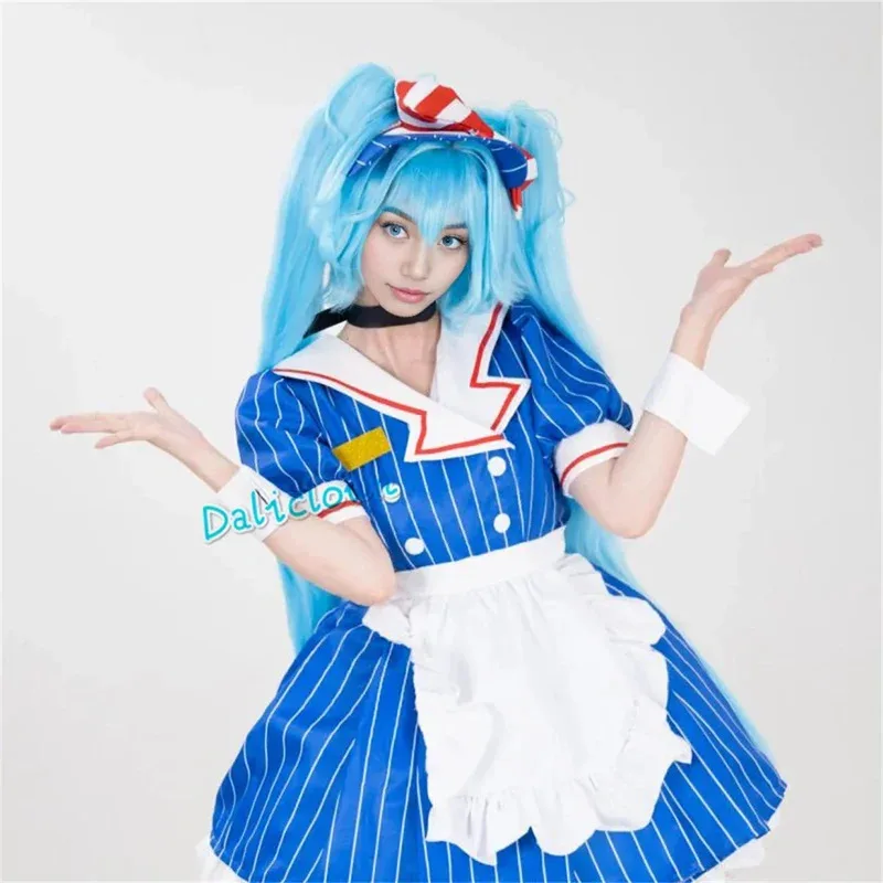 

COSda@Miku Mesmerizer Cosplay Costume Teto Miku Cosplay Wig Anime Maid Outfit Role Play Uniform Carnival Party Dress Suit WomenC