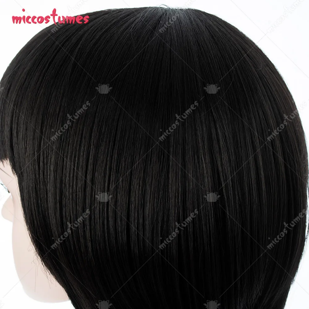 Perruque Courte Noire pour Femme, Cosplay Girls