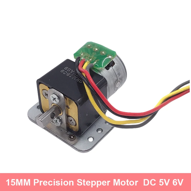 Micro 15mm Steppping Motor DC 5V 6V 2-Phase 4-Wire Mini Full Metal Geaxbox Gear Stepper Motor For monitoring cameras