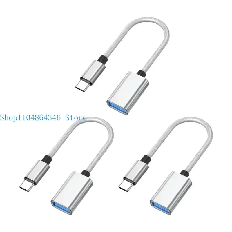 652F 3Pc Multipurpose Type C To USB 2.0 OTG Cable For Enhancing Connection Option