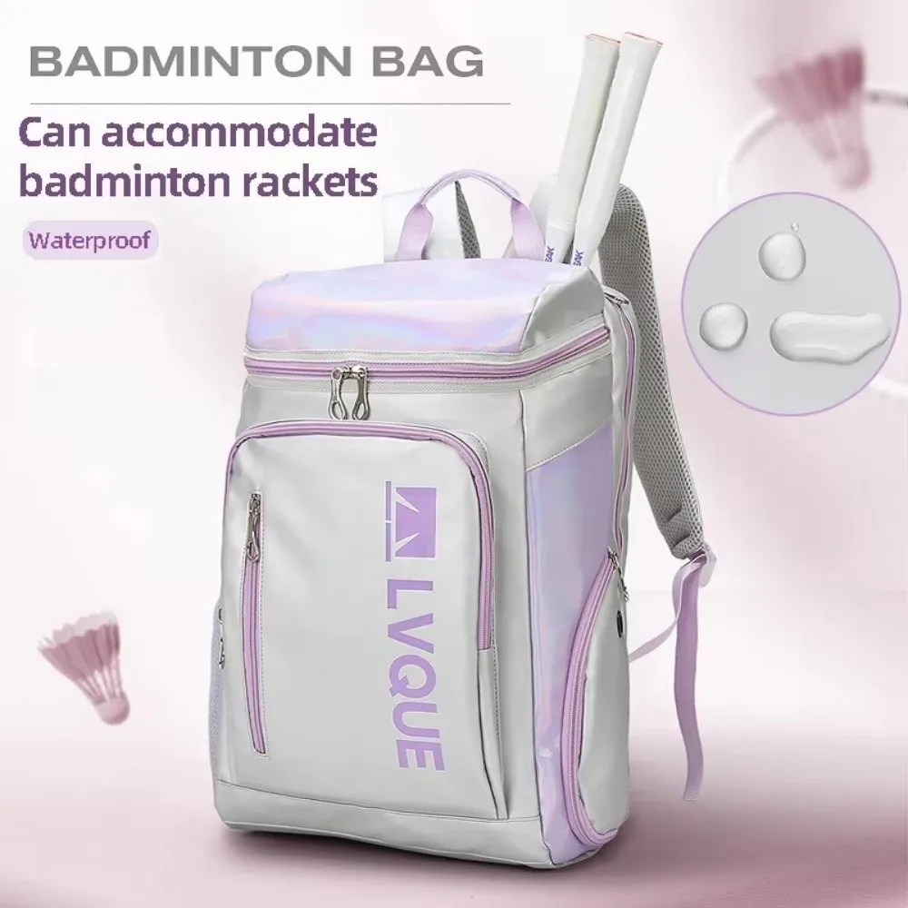 High Capacity Large Capacity Badminton Rackets Backpack Waterproof with Shoes Pocket Tennis Rackets Bag Portable Sports Bag