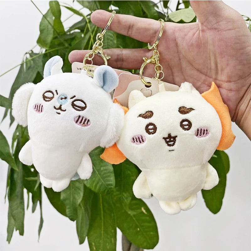 Cartoon anime Chiikaw Jiikawa Little Feet Keyring Usaki Keychain Pendant Doll Hachiware Plush Pendant  bag accessory