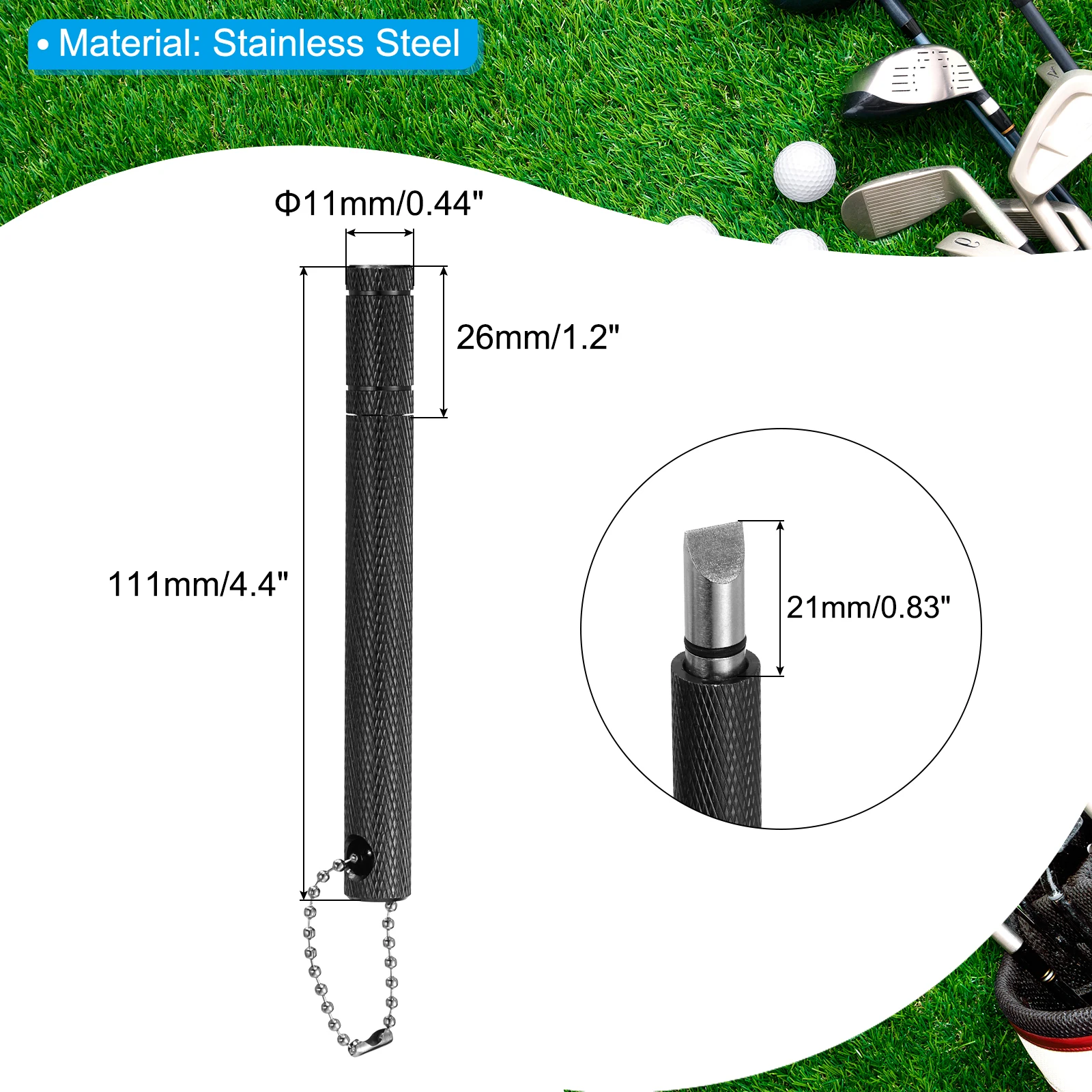 Golf Club Groove Sharpener Re-Grooving Tool and Cleaner for Men U & V-Grooves Wedges Irons Generate Optimal Back Spin