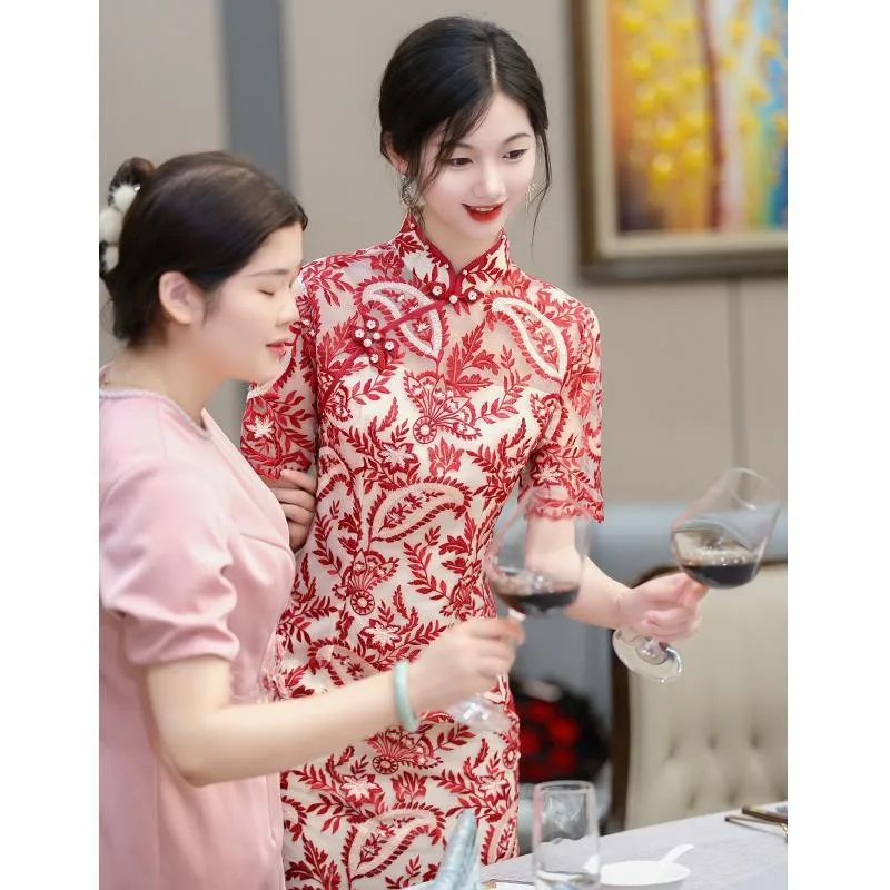 Cheongsam toasting dress bride's engagement casual return wedding thank-you banquet Chinese-style formal