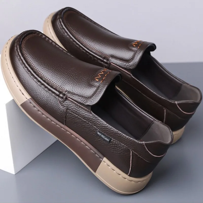 

1 пара классических мужских деловых лоферов на толстой подошве, удобные туфли для вождения, высококачественные легкие и нескользящие туфли для ходьбы