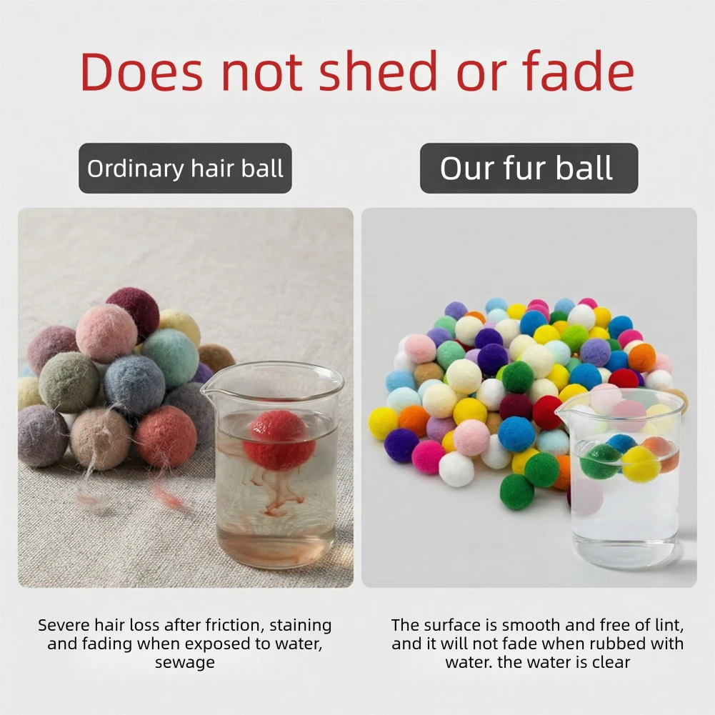 Multicolor Craft Pompom Balls 1000pcs Ultra-Soft Lightweight Teacher Classroom Art Supply Cat Toy Puff Balls For Diy Craft - view 4