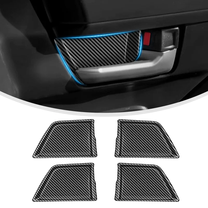 

Fit For Toyota Tacoma 2024 2025 Car Interior Door Handle Bowl Panel Frame Cover Trim 4pcs Carbon Fiber Stickers Accessories