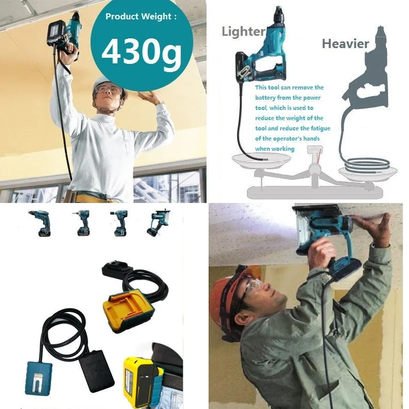 EU ปลั๊กแบตเตอรี่สายไฟเหมาะสำหรับ Makita สำหรับ Bosch Milwaukee สำหรับ DeWalt 18V แบตเตอรี่และเครื่องมือ