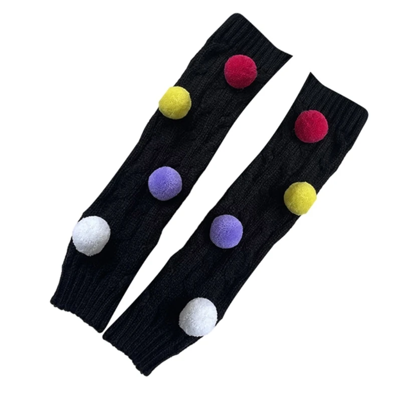 Y2K Leg Warmers for 5-10T Girls Toddlers Knit Wool Piled Up Socks Stackable Sock Sleeve Party Cosplay Costume Accessory