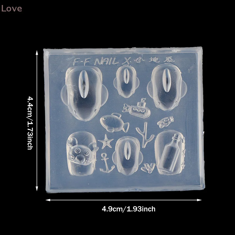 [L&P] قالب فني للأظافر من السيليكون مع تصميمات زجاجة الانجراف على شكل سرطان البحر الصغير لقالب التصميم العصري للمانيكير