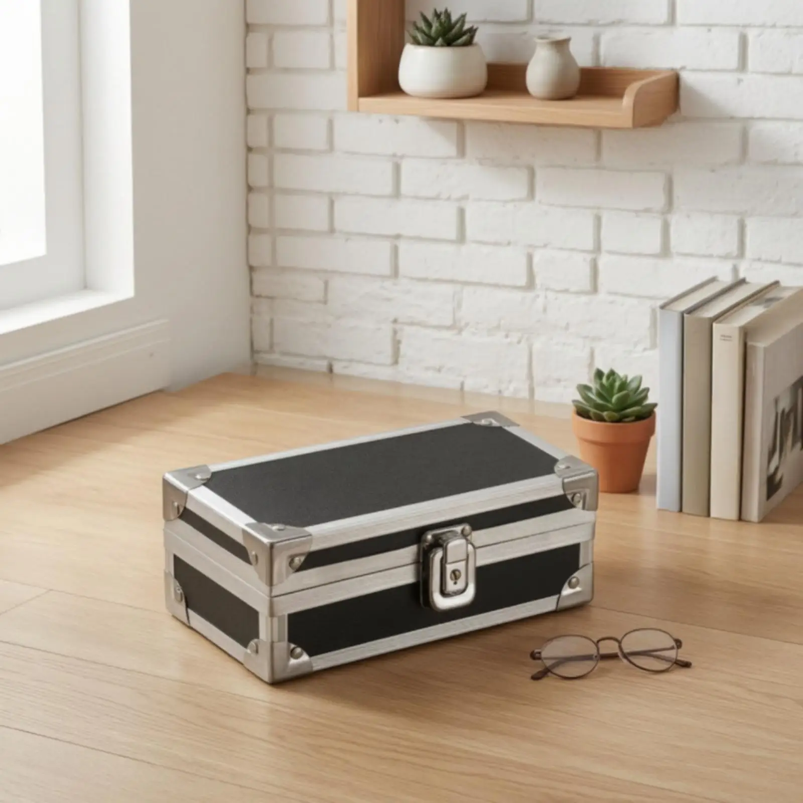 Lockable Storage Box Compact Box with Key-Operated Lock Portable for Desk
