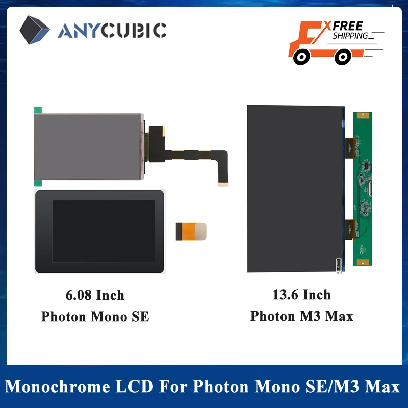 

ANYCUBIC 3D Printer Parts Monochrome LCD Screen 6.08 Inch For Photon Mono SE 13.6 Inch For Photon M3 Max impresora 3d