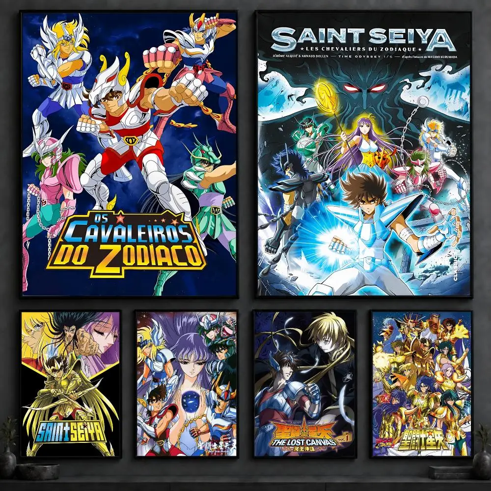 Anime S-Saint SeiyaS Poster Art  Self-Adhesive No Glue Residue Wall Decor for Bedroom Living Room