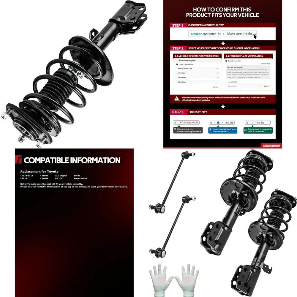 

Torchbeam Front Shock Absorber with Stabilizer Sway Bar Links,Automotive Replacement Struts Amortiguadores Delanteros Fit For To