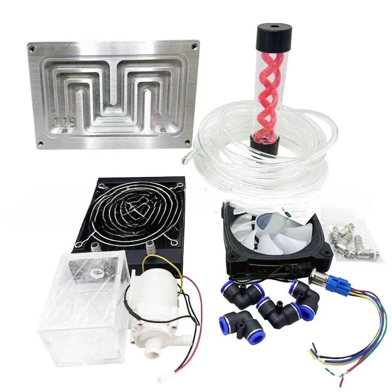 Electric vehicle controller cylindrical spiral water tank fan water cooling cooling kit