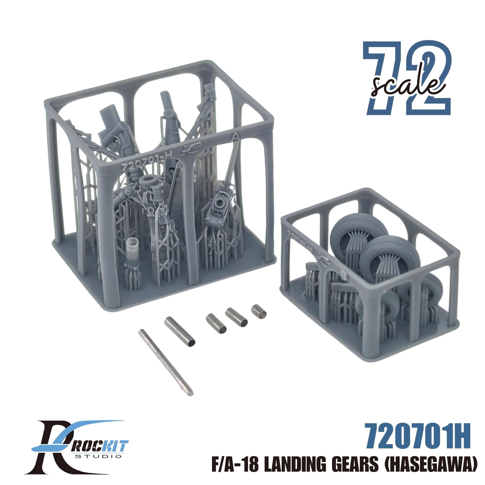 ROCKIT 720701H 1/72 Scale F/A-18 Super-Hornet Landing Gears w/WHEELS For (HASEGAWA)