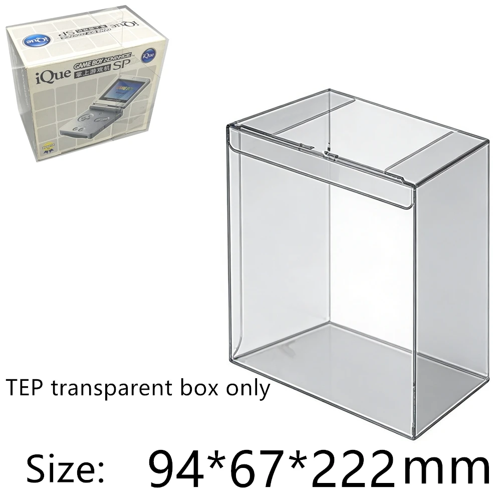 Transparent Box Protector For iQue GBA SP Backlit Launch Box Set/GBASP Collect Boxes PET Storage Game Shell Clear Display Case