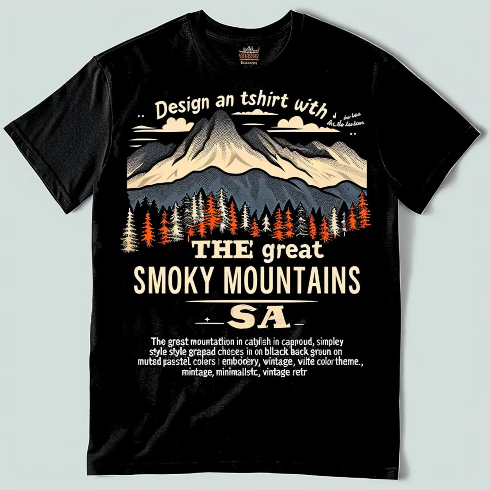 Vintage Great Smoky Mountains TShirt Retro Cappad Choses Style Design