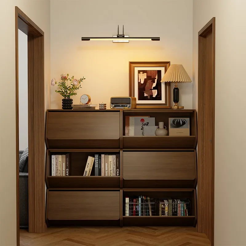 for Bookshelf Floor to Ceiling Living Room Lattice Cabinet Household Simple Free Combination Storage Cabinet Integrated Wall
