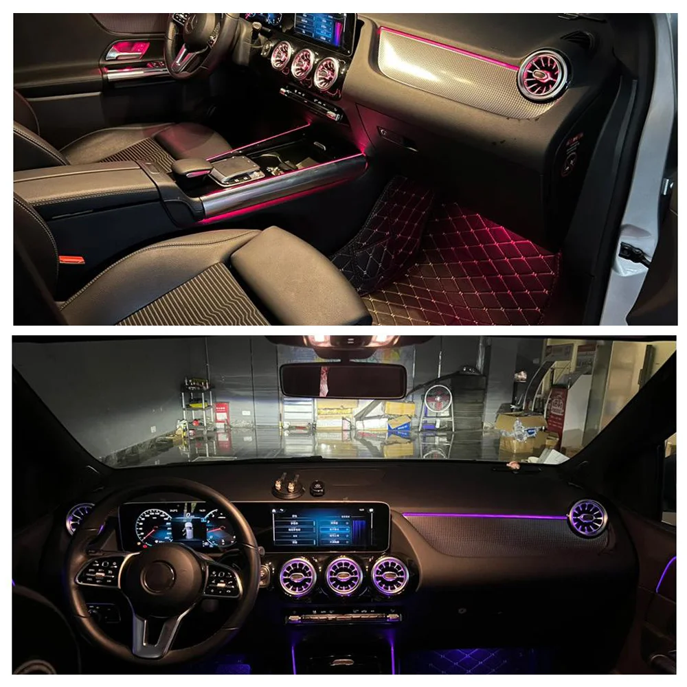 ICarsin 64 Colors Interior Ambient Lighting Upgrade Kit for W247 GLA GLB Class 2020-2023 H247 X247 Air Vent Light