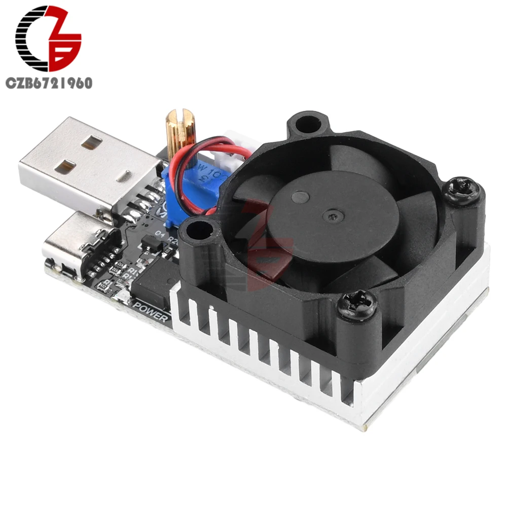 DC 3.7-20V 3A 25W USB Electronic Load Tester Battery Tester Adjustable Constant Current Aging Discharge Module Resistance Tester