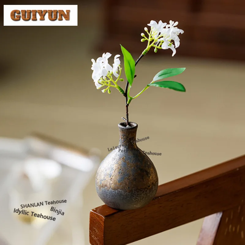 Earthenware Handmade Droplet-shaped Vase Elegant Terrarium Ornaments For Home Plant Pot Flowerpot Drinkware Accessories Gift
