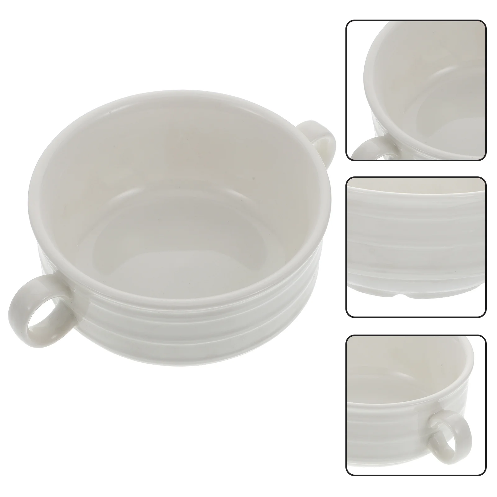 

Water Stew Pot Convenient Stewing Ceramic Bowl Simple Western-style Steaming White Cup Portable Soup Mug with Lid