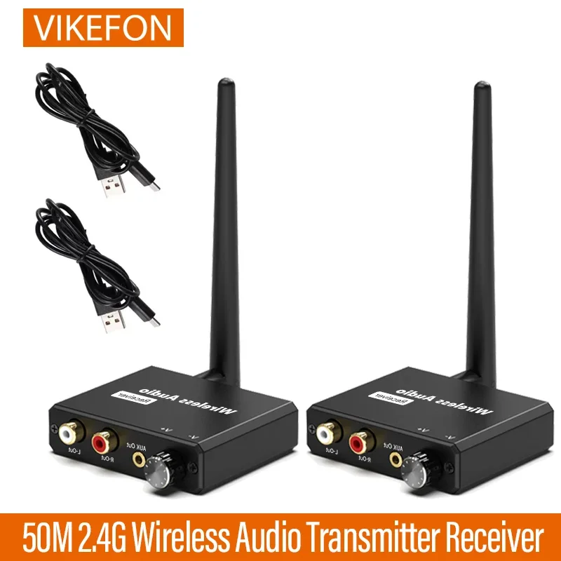 50M 2.4G Digital Wireless Audio Transmitter And Receiver Wireless Audio Adapter With 3.5mm R/L RCA Converter For TV Box DVD PC