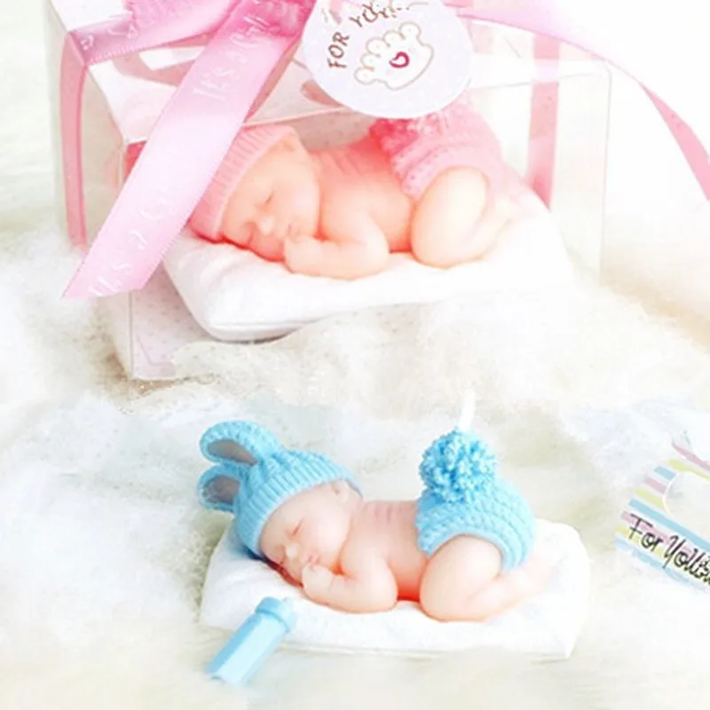 10Pcs Children's Party Candle Baby Shower Favor Gift--Sleep Baby Smokeless Candle Kids Cute Birthday Candle Party Decoration