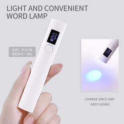 White UV LED Nail Lamp Machine Handheld Quick Drying Varnish Gel Polish Curing Nails Dryer USB Cable Nail Art Flashlight Pen