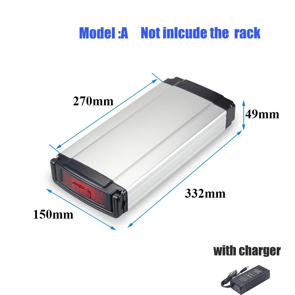 24V 10.4Ah 15Ah Achterdrager Elektrische Fiets Vervangende Batterij 36V 10.4Ah 12Ah Opvouwbare Elektrische Fiets Achterdrager batterie250W