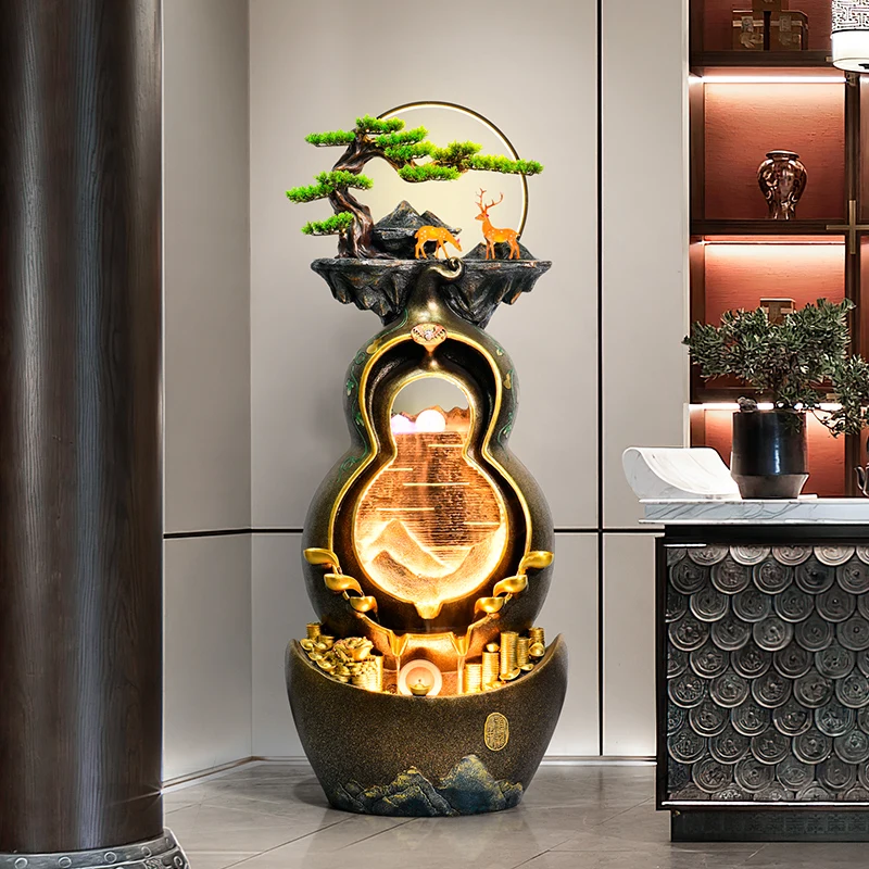 ひょうたんの岩飾り流水噴水循環水、装飾リビングルーム玄関オフィスと家庭の庭の装飾