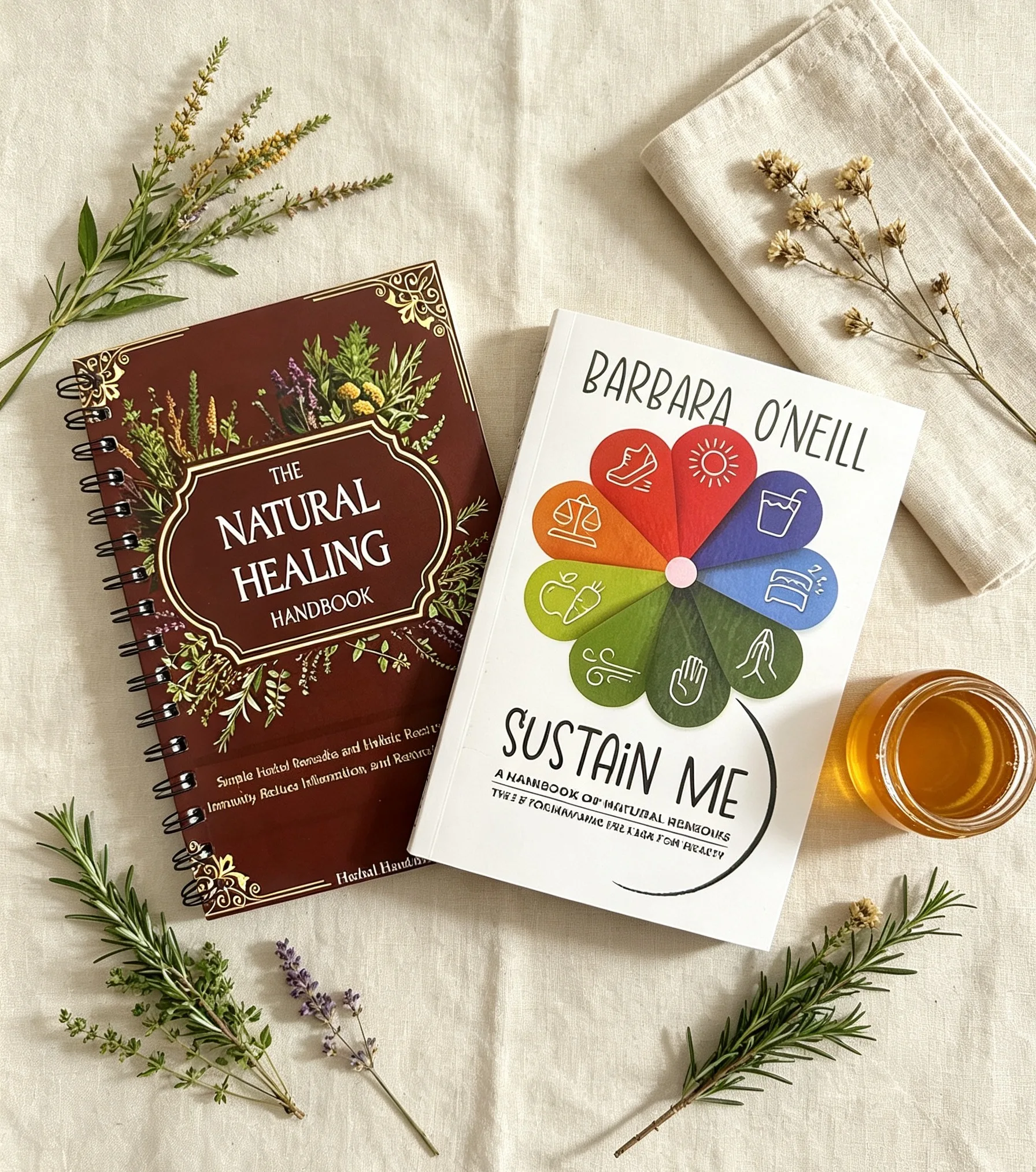 Holistic health book set, herbal health guide and healthy living manual, self-help reading books