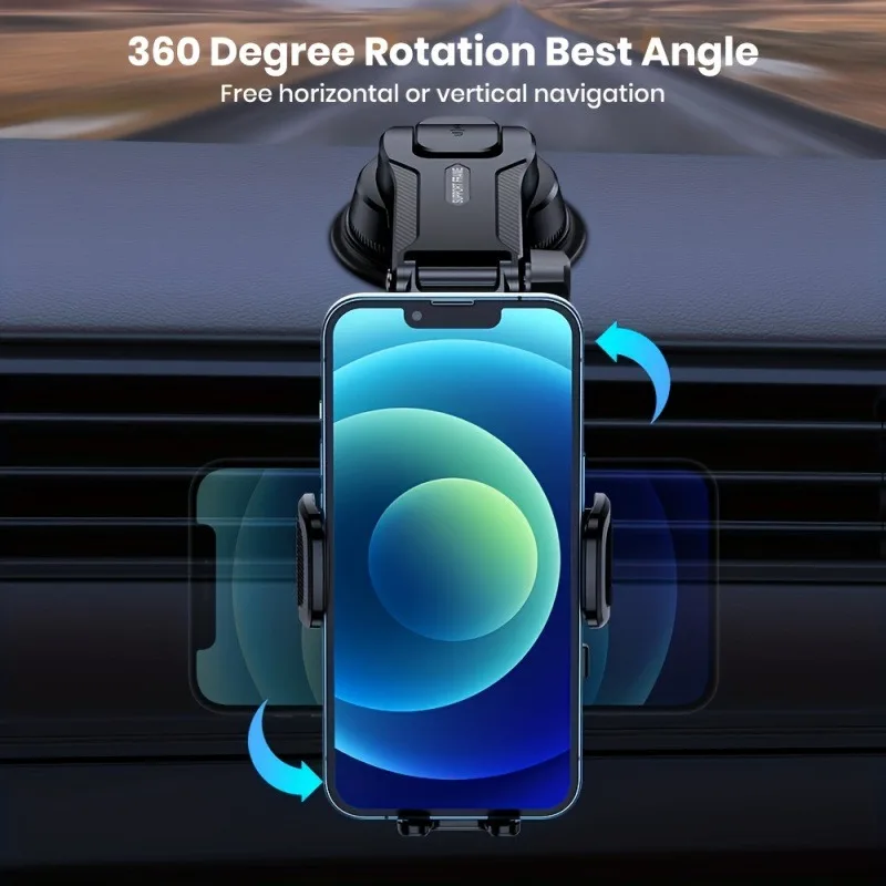 Car Phone Holder Mount 2 IN 1 Upgraded Adjustable Cell Phone Holder For Car Dashboard & Air Vent Compatible With All Phones