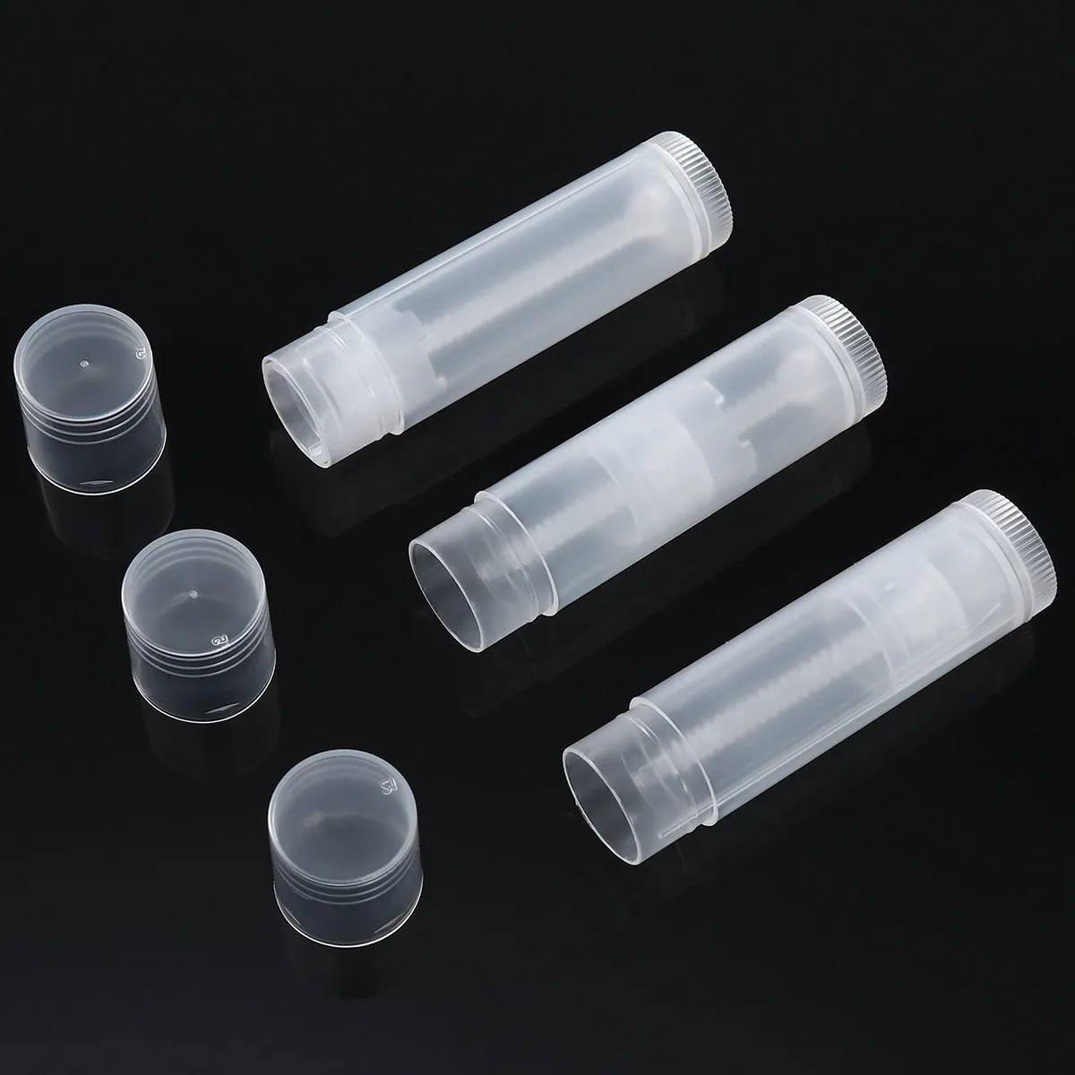 25Pcs Clear Lip Balm Tubes 15oz 55ml White Caps Handmade Dispensing Containers Lip Container Tubes Lipstick Tube